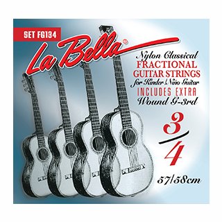 La Bella FG 134 Kindergitarren Satz für 3/4 Gitarre