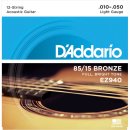 DAddario EZ940 12-String Bronze, Light, 10-50