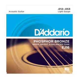 DAddario EJ16, Phosphorbronze, Light, 12-53