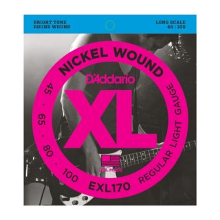 DAddario EXL170 Nickel Wound Bass, Light, 45-100, Long Scale
