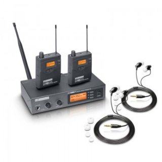 LD Systems MEI 1000 G2 BUNDLE In-Ear Monitoring System drahtlos 2x Belt Pack + 2x In-Ear-Kopfhörer