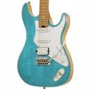 Aria 714 MK2 Stratocaster in Turquoise Blue