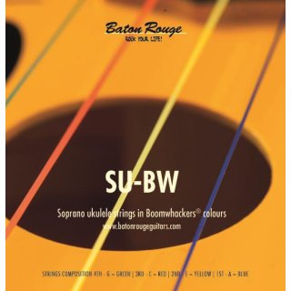 Baton Rouge SU-BW Saiten für Sopran Ukulele in Boomwhackers Farben